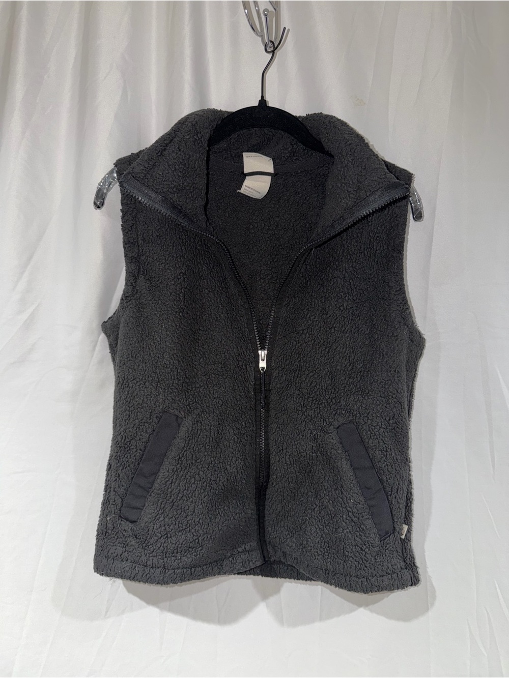 The North Face Vest Sherpa Fleece Full Zip Up Charcoal Gray Sleeveless Jacket S